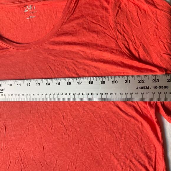 Maurices Women’s Short Sleeve Stretchy T-shirt size L, Solid Orange - Picture 3 of 7